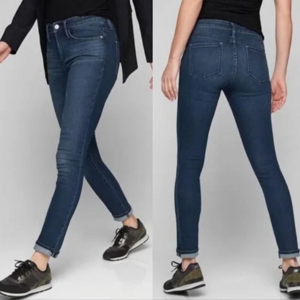 Athleta Sculptek Dark Wash Skinny Jeans 4 Euc